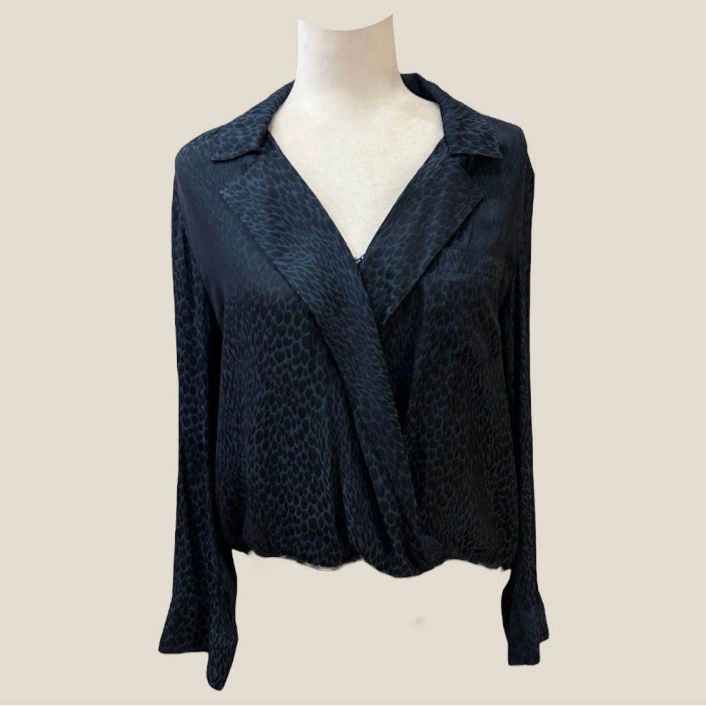 Women's Navy Leopard Print Top